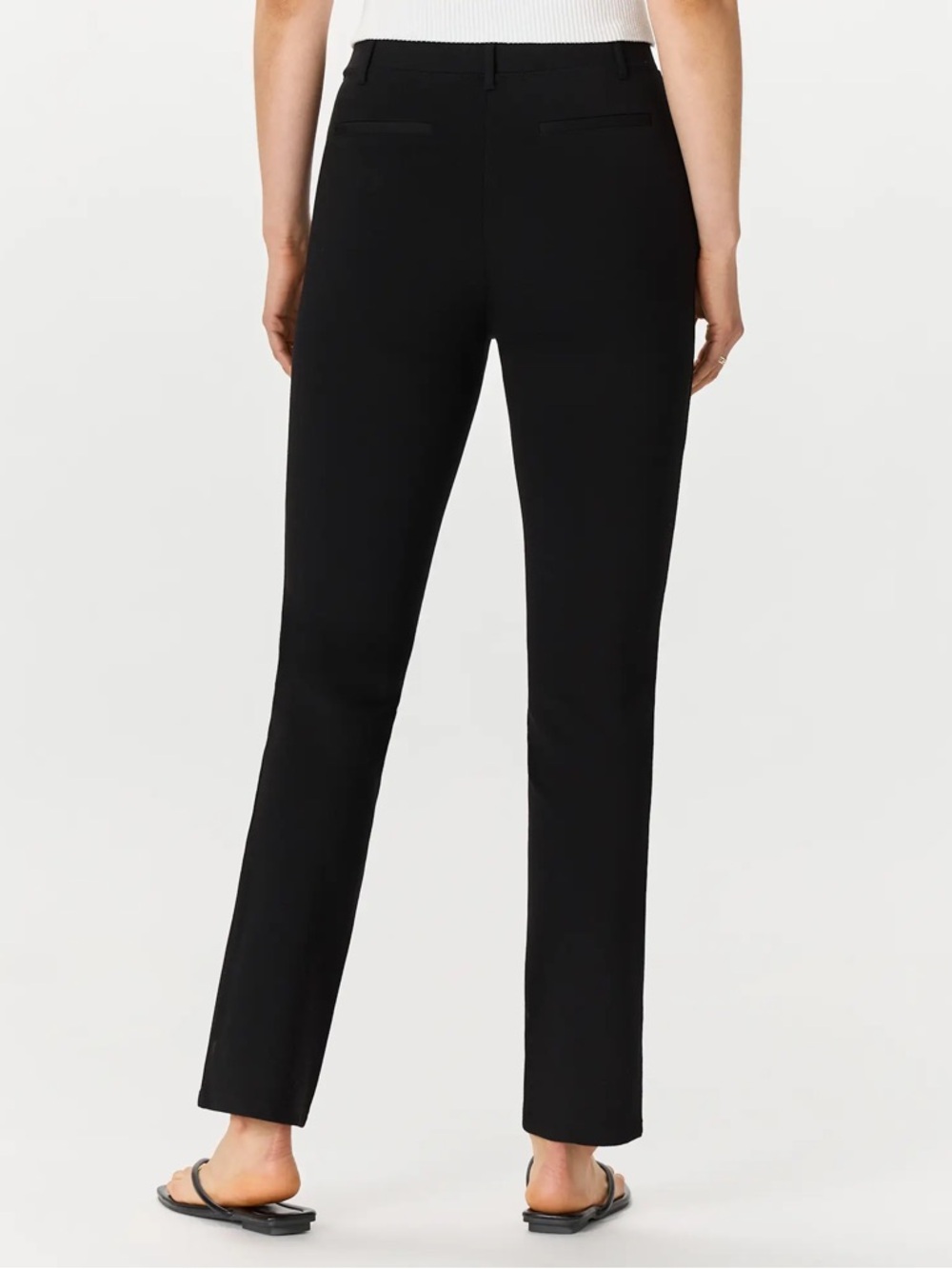 NWT Quince Black Pull On Ponte Pants Straight Leg Four Way Stretch Size XL / 16 - Picture 2 of 12
